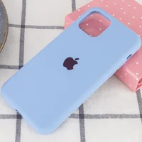Чехол Silicone case (A) (с закрытым низом) для Apple iPhone 11 Pro Max (6.5") Голубой / Lilac Blue