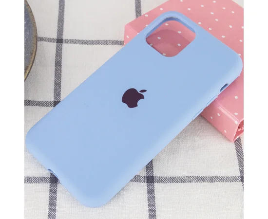 Чехол Silicone case (A) (с закрытым низом) для Apple iPhone 11 Pro Max (6.5") Голубой / Lilac Blue