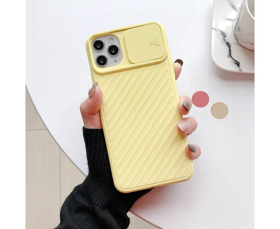 Чехол Camshield TPU со шторкой защищающей камеру для Apple iPhone 11 Pro Max (6.5") Желтый