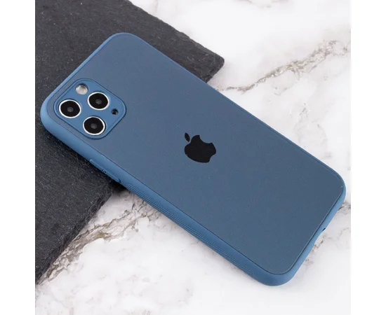 TPU+Glass чехол Matte Candy Full camera для Apple iPhone 11 Pro Max (6.5") Синий