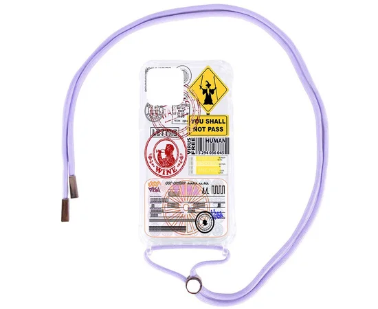 Чехол TPU Crossbody Street Style для Apple iPhone 11 Pro Max (6.5") Magician / Сиреневый