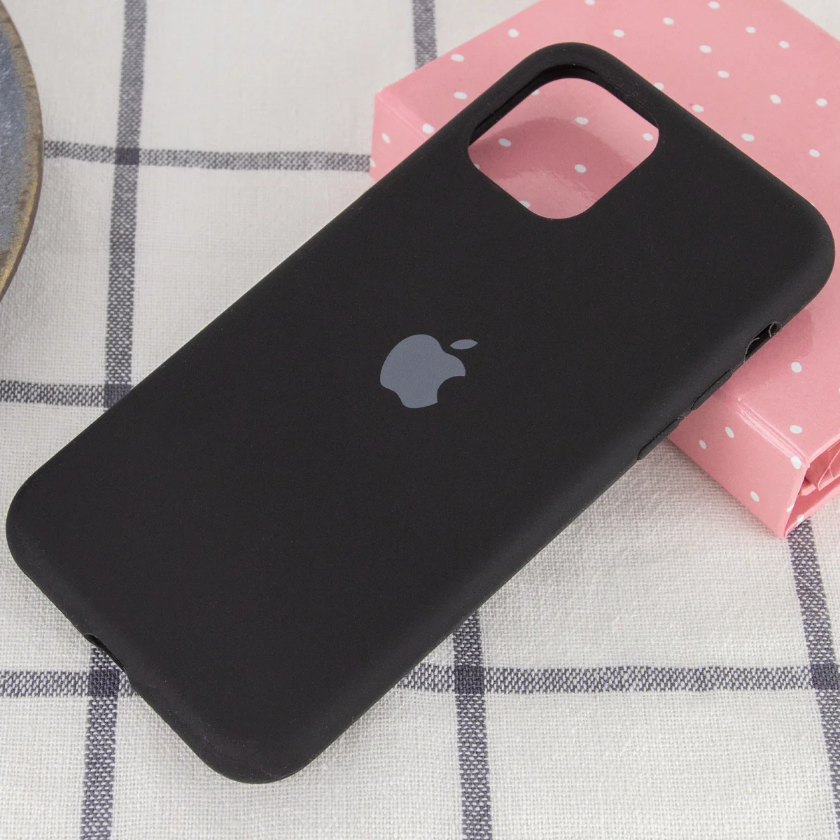 Чехол Silicone case (A) (с закрытым низом) для Apple iPhone 11 Pro Max (6.5") Черный / Black