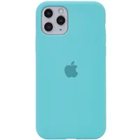 Чехол Silicone case (A) (с закрытым низом) для Apple iPhone 11 Pro Max (6.5") Бирюзовый / Marine Green