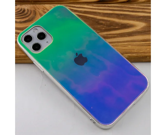 TPU+Glass чехол Gradient Rainbow с лого для Apple iPhone 11 Pro Max (6.5") Зеленый