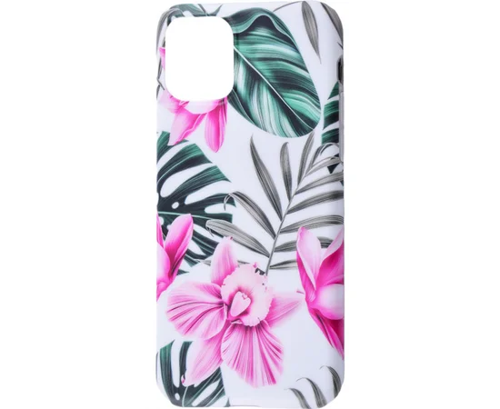 TPU чехол Flowers Series для Apple iPhone 11 Pro Max (6.5") Розовые Орхидеи