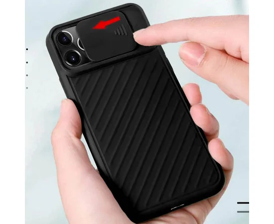 Чехол Camshield TPU со шторкой защищающей камеру для Apple iPhone 11 Pro Max (6.5") Черный