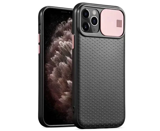 Чехол Camshield Black TPU со шторкой защищающей камеру для Apple iPhone 11 Pro Max (6.5") Черный / Rose Gold
