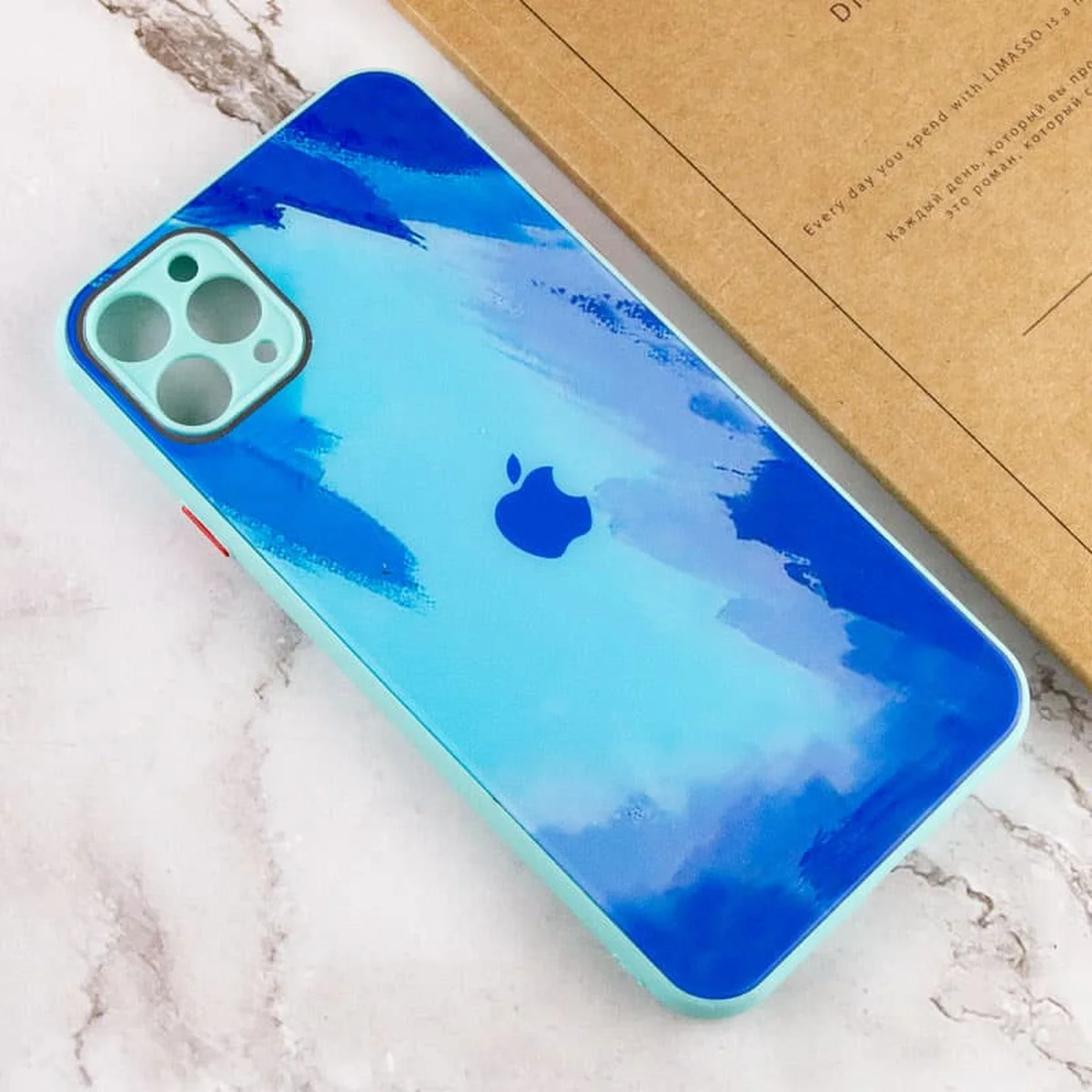 Чехол TPU+Glass Impasto abstract для Apple iPhone 11 Pro Max (6.5") Blue