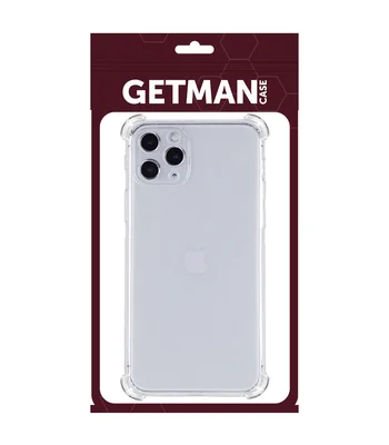 TPU чохол GETMAN Ease logo посилені кути для Apple iPhone 11 Pro Max (6.5 ") Прозорий / Transparent