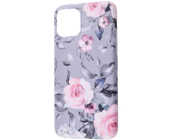 TPU чехол Flowers Series для Apple iPhone 11 Pro Max (6.5") Розы / Серый фон
