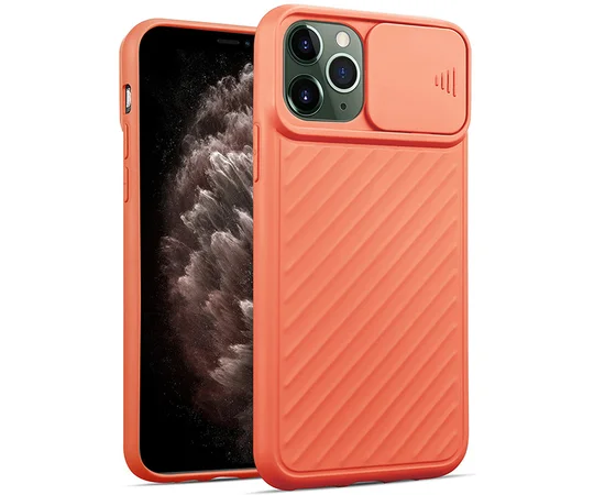 Чехол Camshield TPU со шторкой защищающей камеру для Apple iPhone 11 Pro Max (6.5") Персиковый