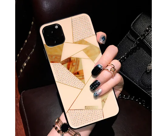 TPU+Glass чехол TYBOMB Shinig Miror для Apple iPhone 11 Pro Max (6.5") Розовый