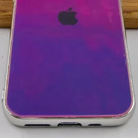 TPU+Glass чехол Gradient Rainbow с лого для Apple iPhone 11 Pro Max (6.5") Фиолетовый