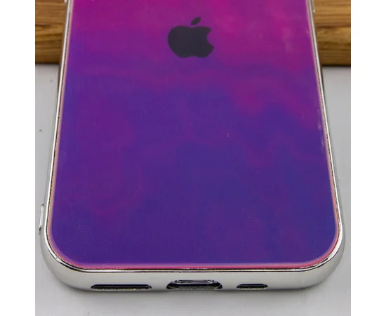 TPU+Glass чехол Gradient Rainbow с лого для Apple iPhone 11 Pro Max (6.5") Фиолетовый