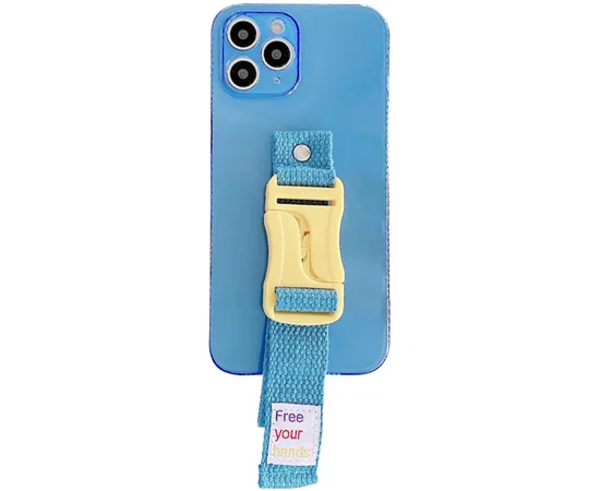 Чехол Handfree с цветным ремешком для Apple iPhone 11 Pro Max (6.5") Синий