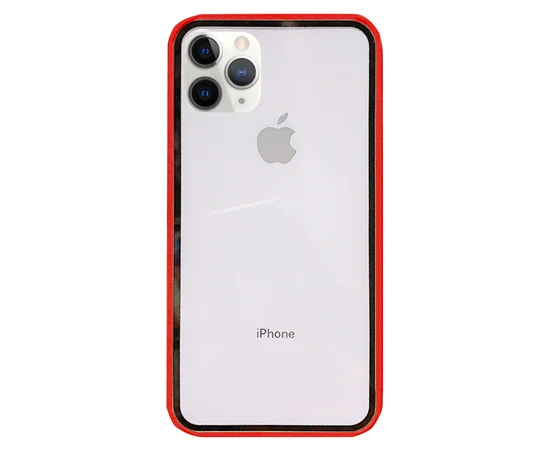 Прозрачный TPU+PC чехол Epic с цветным бампером для Apple iPhone 11 Pro Max (6.5") Красный
