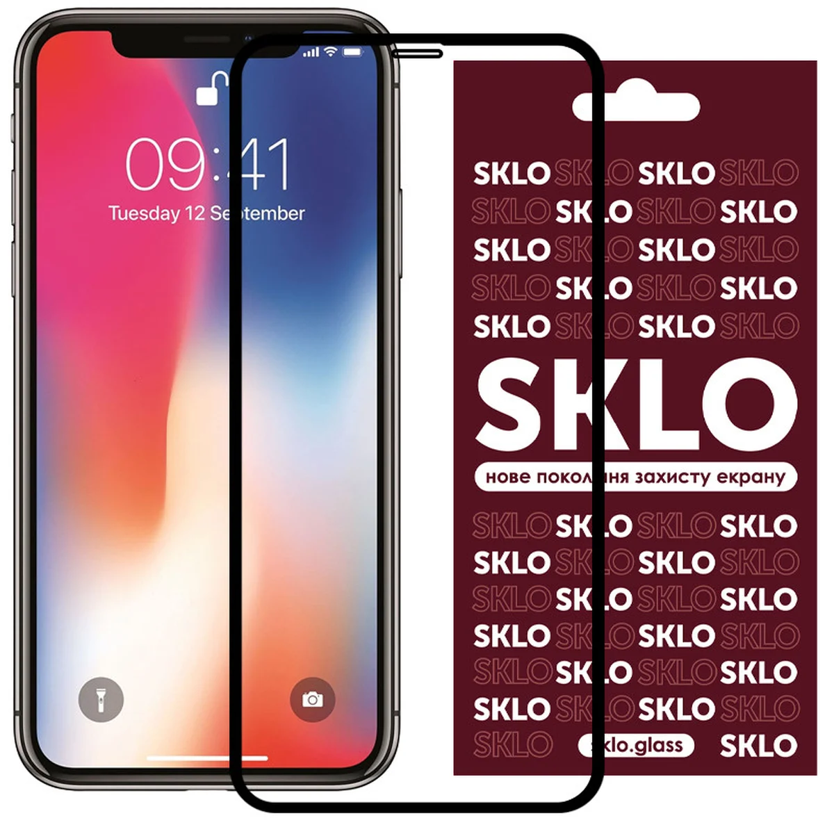 Защитное стекло SKLO 3D (full glue) для Apple iPhone 11 Pro Max / XS Max (6.5") Черный