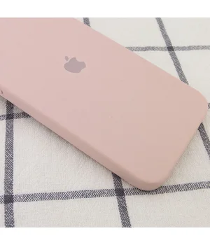 Чехол Silicone Case Square Full Camera Protective (AA) для Apple iPhone 11 Pro Max (6.5") Розовый / Pink Sand