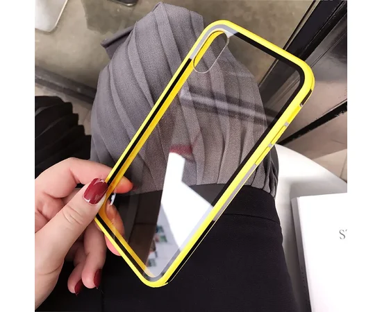 Прозрачный TPU+PC чехол Epic с цветным бампером для Apple iPhone 11 Pro Max (6.5") Желтый