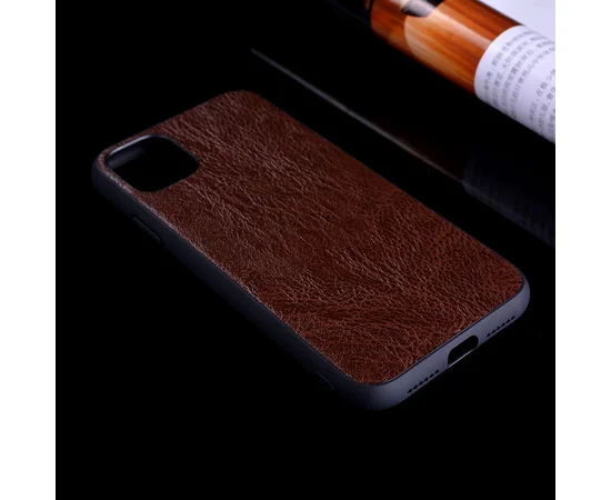 Кожаный чехол PU Retro classic для Apple iPhone 11 Pro Max (6.5") Темно-коричневый