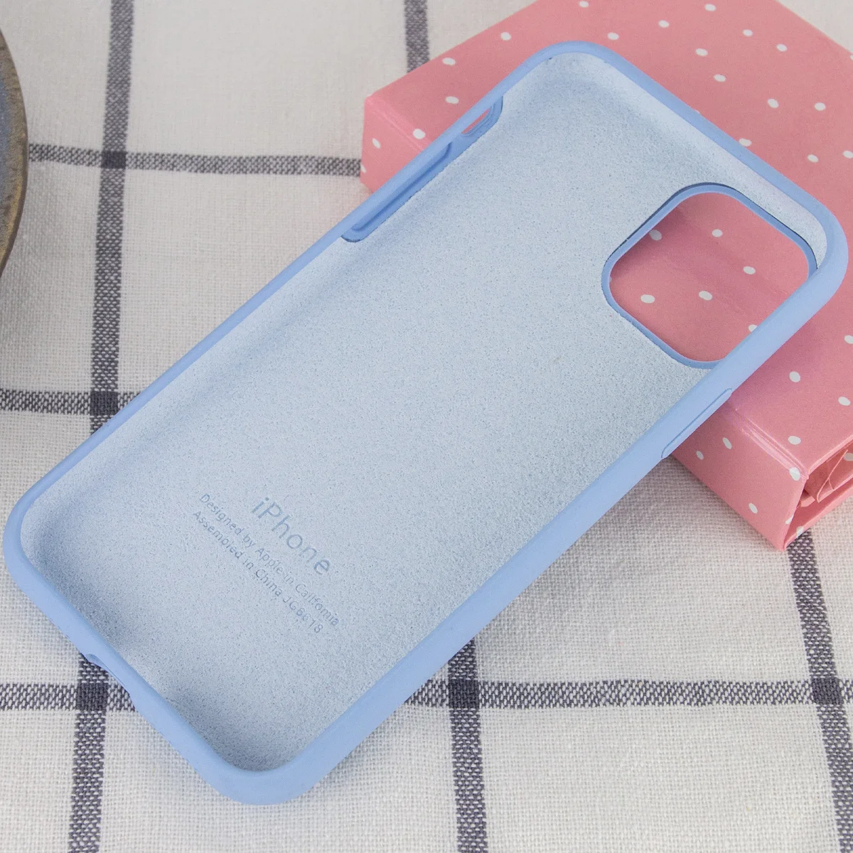 Чехол Silicone case (A) (с закрытым низом) для Apple iPhone 11 Pro Max (6.5") Голубой / Lilac Blue