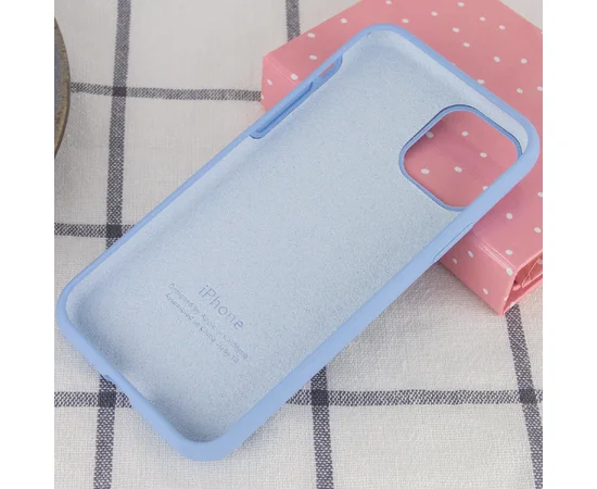 Чехол Silicone case (A) (с закрытым низом) для Apple iPhone 11 Pro Max (6.5") Голубой / Lilac Blue
