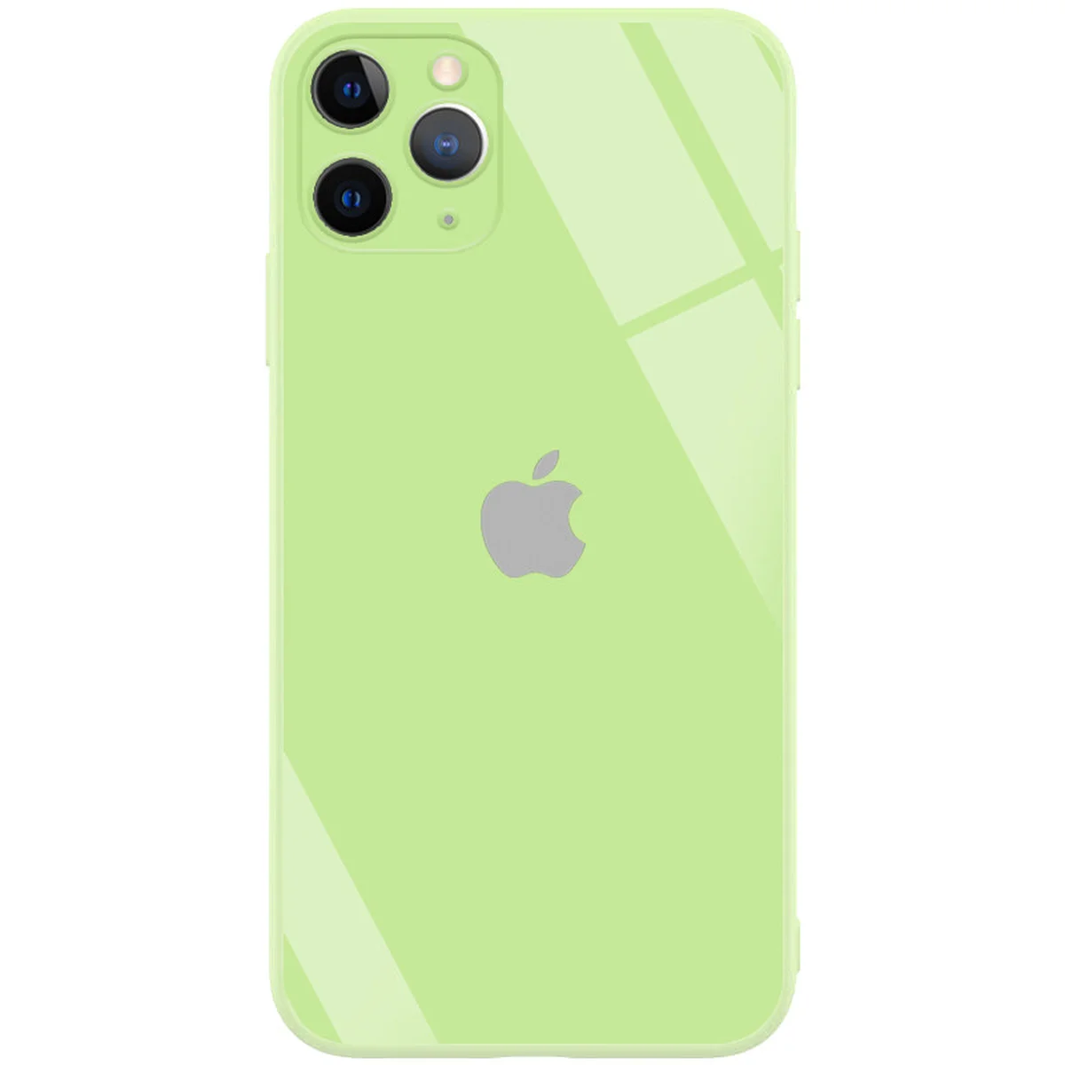 TPU + Glass чохол GLOSSY Logo Full camera (opp) для Apple iPhone 11 Pro Max (6.5 ") Салатовий