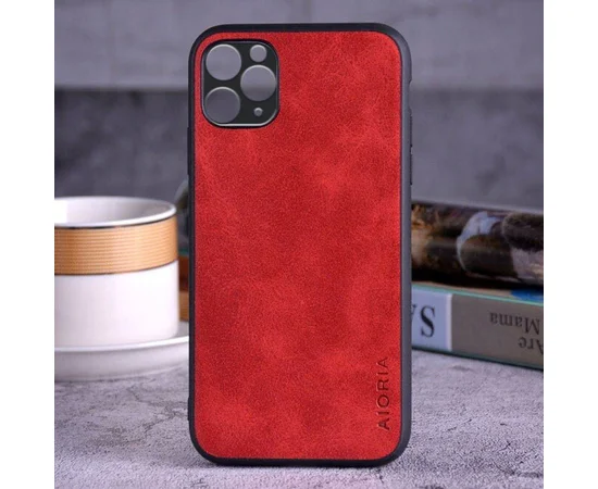 Кожаный чехол AIORIA Vintage для Apple iPhone 11 Pro Max (6.5") Красный