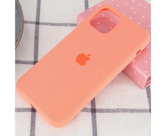 Чехол Silicone case (A) (с закрытым низом) для Apple iPhone 11 Pro Max (6.5") Оранжевый / Nectraine