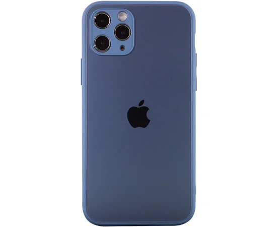 TPU+Glass чехол Matte Candy Full camera для Apple iPhone 11 Pro Max (6.5") Синий