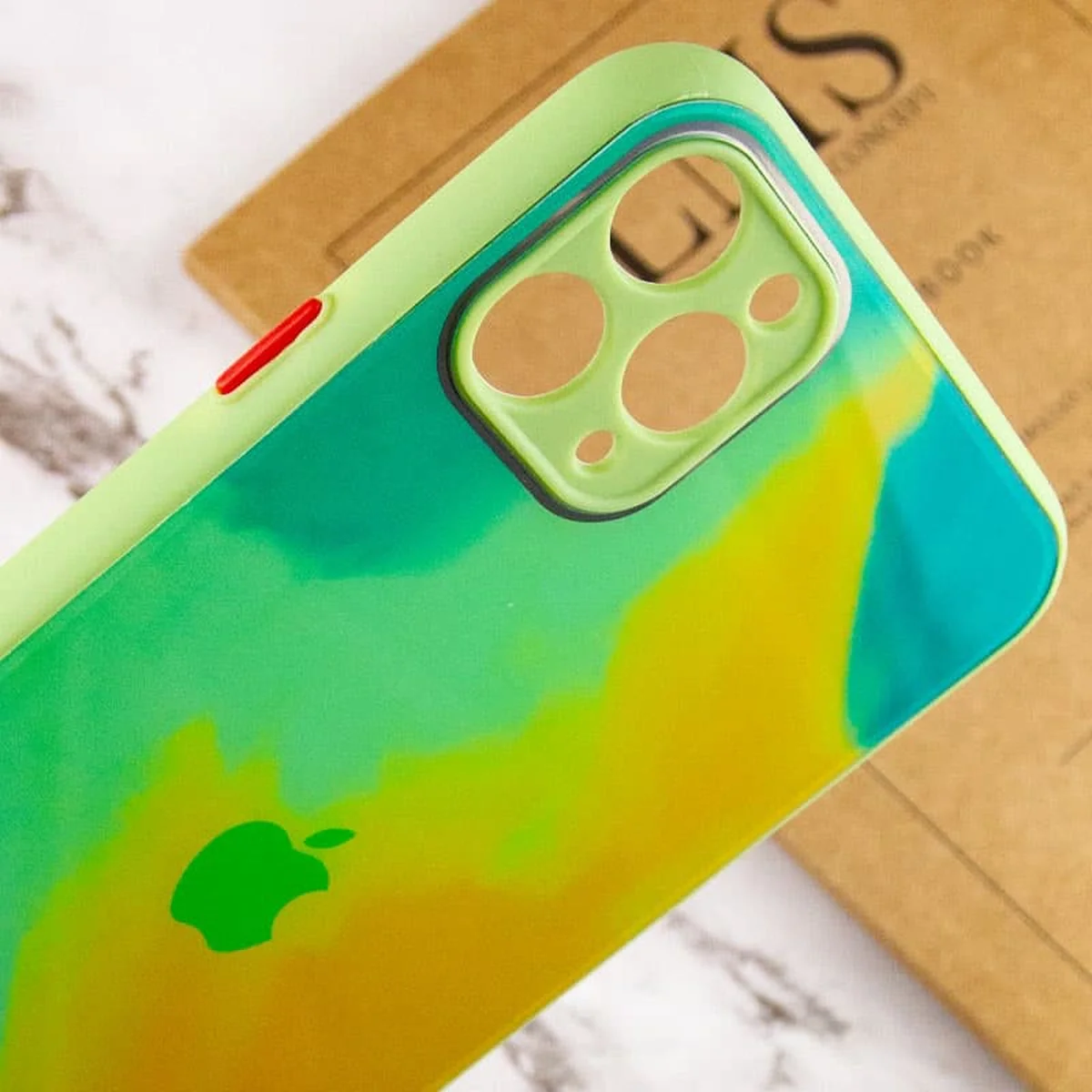 Чехол TPU+Glass Impasto abstract для Apple iPhone 11 Pro Max (6.5") Yellow green