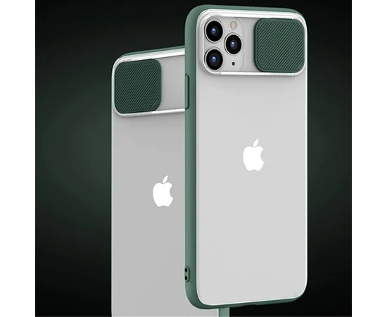 Чехол Camshield mate TPU со шторкой защищающей камеру для Apple iPhone 11 Pro Max (6.5") Зеленый