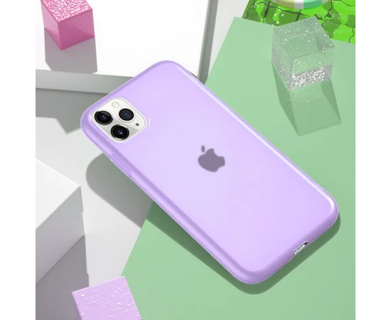 Силиконовый матовый полупрозрачный чехол для Apple iPhone 11 Pro Max (6.5") Фиолетовый / Purple