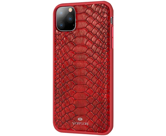 Кожаная накладка VORSON Snake series для Apple iPhone 11 Pro Max (6.5") Красный