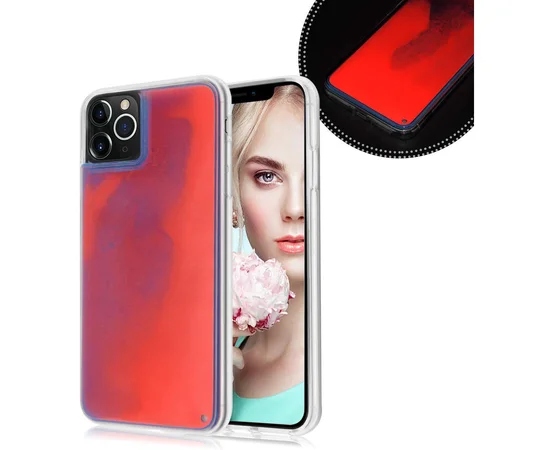 Неоновый чехол Neon Sand glow in the dark для Apple iPhone 11 Pro Max (6.5") Синий / Оранжевый