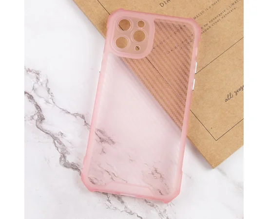 Чохол TPU Ease Carbon для Apple iPhone 11 Pro Max (6.5") Рожевий / Прозорий