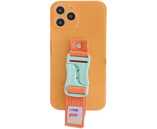 Чехол Handfree с цветным ремешком для Apple iPhone 11 Pro Max (6.5") Оранжевый