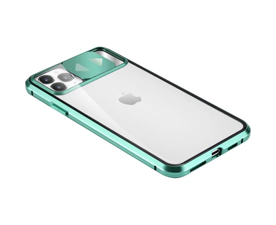 Чехол Camshield 360 Metall+Glass со шторкой для камеры для Apple iPhone 11 Pro Max (6.5") Зеленый