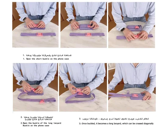 Чехол Handfree с цветным ремешком для Apple iPhone 11 Pro Max (6.5") Фиолетовый