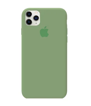 Чехол Silicone case (A) (с закрытым низом) для Apple iPhone 11 Pro Max (6.5") Зеленый / Spearmint