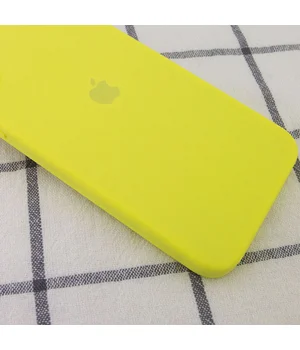 Чехол Silicone Case Square Full Camera Protective (AA) для Apple iPhone 11 Pro Max (6.5") Желтый / Bright Yellow