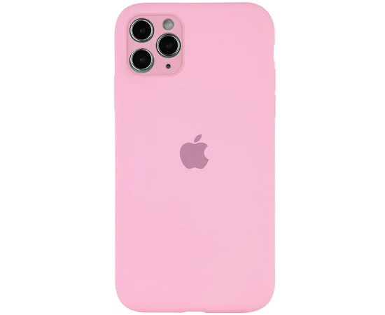 Чехол Silicone Case Full Camera Protective (АА) для Apple iPhone 11 Pro Max (6.5") Розовый / Light pink