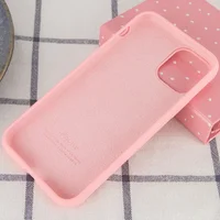 Чехол Silicone case (A) (с закрытым низом) для Apple iPhone 11 Pro Max (6.5") Розовый / Pink