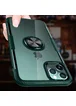 TPU+PC чехол Deen CrystalRing под магнитный держатель для Apple iPhone 11 Pro Max (6.5") Бесцветный / Темно-зеленый