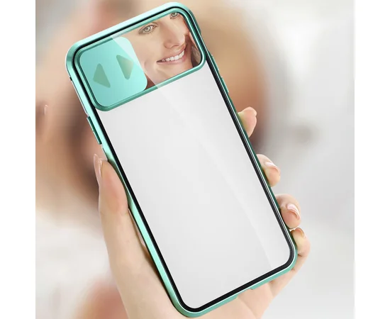 Чехол Camshield 360 Metall+Glass со шторкой для камеры для Apple iPhone 11 Pro Max (6.5") Зеленый