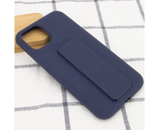 Чехол Silicone Case Hand Holder для Apple iPhone 11 Pro Max (6.5") Темно-синий / Midnight blue
