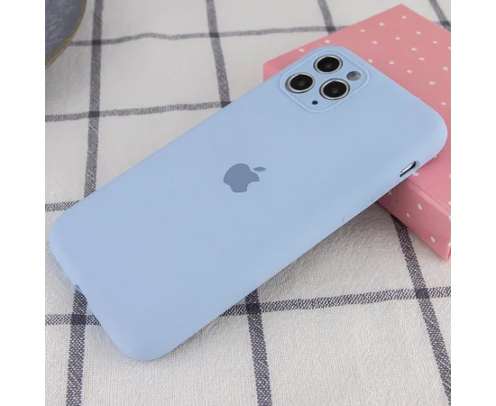 Чехол Silicone Case Full Camera Protective (АА) для Apple iPhone 11 Pro Max (6.5") Голубой / Mist blue