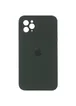 Чехол Silicone Case Square Full Camera Protective (AA) для Apple iPhone 11 Pro Max (6.5") Зеленый / Black Green