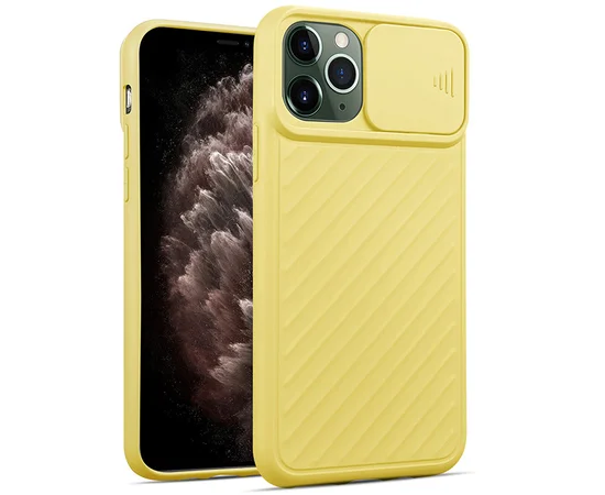 Чехол Camshield TPU со шторкой защищающей камеру для Apple iPhone 11 Pro Max (6.5") Желтый