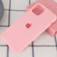 Чехол Silicone case (A) (с закрытым низом) для Apple iPhone 11 Pro Max (6.5") Розовый / Pink